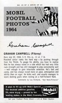 1964 Mobil Football Photos VFL #28 Graham Campbell Back